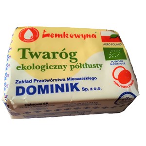 TWARÓG PÓŁTŁUSTY BIO (około 0,27 kg) - ŁEMKOWYNA