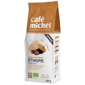 KAWA ZIARNISTA ARABICA 100 % MOKA GUJI ETIOPIA FAIR TRADE BIO 500 g - CAFE MICHEL