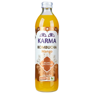 KOMBUCHA Z MANGO NISKA ZAWARTOŚĆ CUKRÓW FAIR FOR LIFE DEMETER BIO 500 ml - KARMA KOMBUCHA