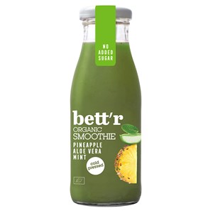 SMOOTHIE TŁOCZONE NA ZIMNO Z ANANASEM, ALOESEM I MIĘTĄ BIO 250 ml - BETT'R