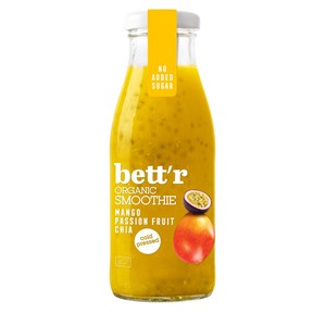 SMOOTHIE TŁOCZONE NA ZIMNO Z MANGO, MARAKUJĄ I CHIA BIO 250 ml - BETT'R