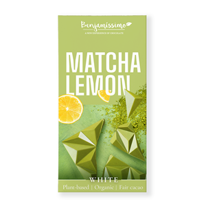 TABLICZKA KAKAOWA HERBATA MATCHA - CYTRYNA BEZGLUTENOWA BIO 60 g - BENJAMISSIMO