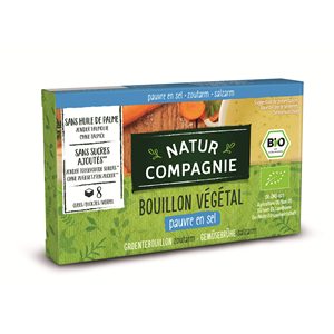 BULION - KOSTKI WARZYWNE BEZ DODATKU CUKRÓW O NISKIEJ ZAWARTOŚCI SOLI BIO (8 x 8,5 g) 68 g - NATUR COMPAGNIE