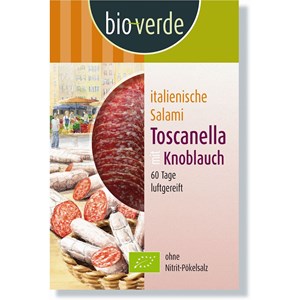 SALAMI TOSCANELLA Z CZOSNKIEM PLASTRY BIO 80 g - BIO VERDE