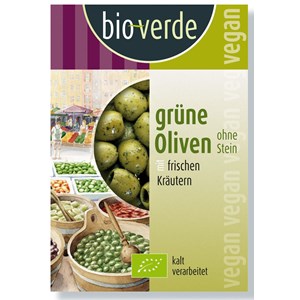 OLIWKI ZIELONE BEZ PESTEK Z ZIOŁAMI BIO 150 g - BIO VERDE