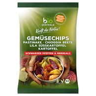 CHIPSY WARZYWNE Z PIEPRZEM CZARNYM I SOLĄ MORSKĄ BEZGLUTENOWE BIO 80 g - BIO ZENTRALE