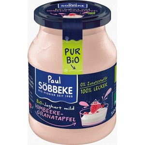 JOGURT KREMOWY MALINA - GRANAT BIO 500 g (SŁOIK) - SOBBEKE