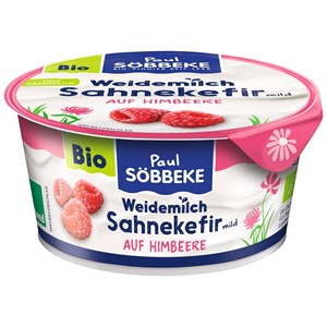 KEFIR KREMOWY Z MALINAMI BIO 150 g - SOBBEKE