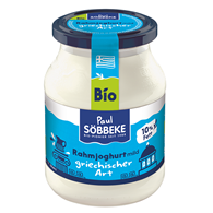 JOGURT NATURALNY TYPU GRECKIEGO KREMOWY (10 % TŁUSZCZU W MLEKU) BIO 500 g (SŁOIK) - SOBBEKE