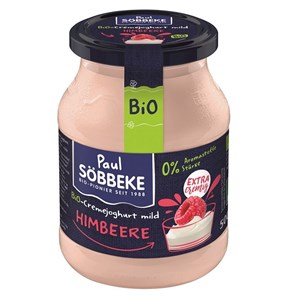 JOGURT KREMOWY MALINOWY BIO 500 g (SŁOIK) - SOBBEKE