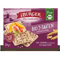 PIECZYWO CHRUPKIE BŁONNIKOWE ŻYTNIE RAZOWE 5 ZIAREN BIO 250 g - BURGER