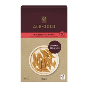 MAKARON (RYŻOWY RAZOWY) PENNE BEZGLUTENOWY BIO 250 g - ALB GOLD