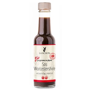 PRZYPRAWA W PŁYNIE WORCESTERSHIRE WEGAŃSKA BEZGLUTENOWA BIO 140 ml - SANCHON