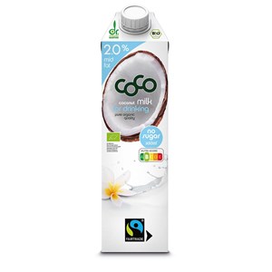 COCONUT MILK - NAPÓJ KOKOSOWY DO PICIA 2 % TŁUSZCZU BEZ DODATKU CUKRÓW FAIR TRADE BIO 1 L - COCO (DR MARTINS)