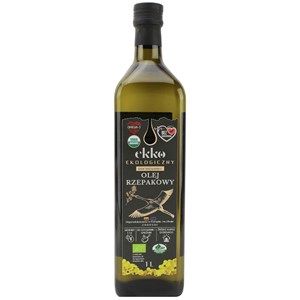OLEJ RZEPAKOWY DO GOTOWANIA I SMAŻENIA TŁOCZONY NA ZIMNO OMEGA-3 BIO 1 L - EKKO