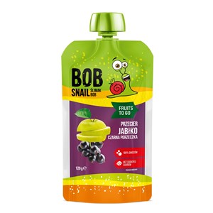 MUS FRUITS TO GO JABŁKO - CZARNA PORZECZKA BEZ DODATKU CUKRU 120 g - BOB SNAIL