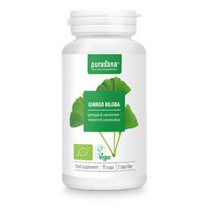 MIŁORZĄB JAPOŃSKI (GINKGO BILOBA) BIO (250 mg) 70 KAPSUŁEK - PURASANA