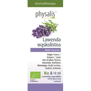 OLEJEK ETERYCZNY LAWENDA WĄSKOLISTNA BIO 10 ml - PHYSALIS