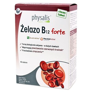 ŻELAZO + WITAMINA B12 FORTE 45 TABLETEK - PHYSALIS