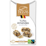 CZEKOLADKI BELGIJSKIE TRUFLE Z MIGDAŁAMI FAIR TRADE BEZGLUTENOWE BIO 100 g - BELVAS