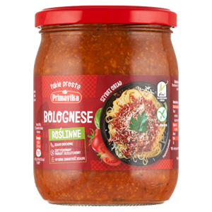 SOS WEGAŃSKI BOLOGNESE BEZGLUTENOWY 470 g - PRIMAVIKA