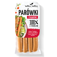 PARÓWKI ROŚLINNE PIKANTNE 200 g - WELL WELL