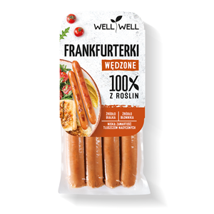 FRANKFURTERKI WĘDZONE ROŚLINNE 180 g - WELL WELL