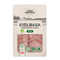 KIEŁBASA KRAKOWSKA SUCHA PLASTRY BIO 80 g - FARMY ROZTOCZA (Z PÓŁKI)