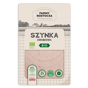 SZYNKA DROBIOWA PLASTRY BIO 100 g - FARMY ROZTOCZA (Z PÓŁKI)