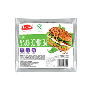 BUŁKI ZE SŁONECZNIKIEM BEZGLUTENOWE (2 x 50 g) 100 g - INCOLA