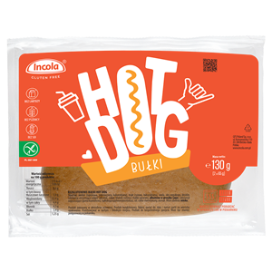 BUŁKI DO HOT-DOGÓW Z CEBULĄ BEZGLUTENOWE (2 szt.) 130 g - INCOLA