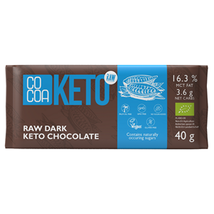 CZEKOLADA Z OLEJEM MCT BEZ DODATKU CUKRU BEZGLUTENOWA KETO BIO 40 g - COCOA