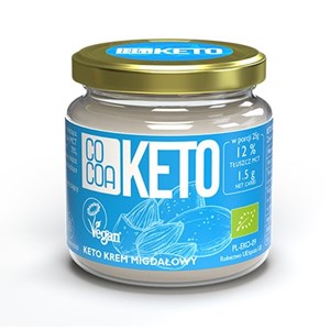 KREM MIGDAŁOWY Z OLEJEM MCT BEZ DODATKU CUKRÓW BEZGLUTENOWY KETO BIO 200 g - COCOA