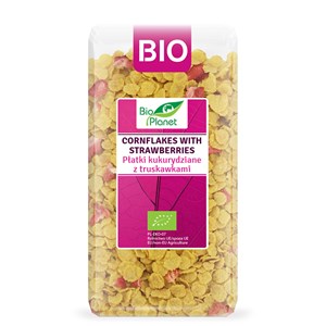 PŁATKI KUKURYDZIANE Z TRUSKAWKAMI BIO 250 g - BIO PLANET