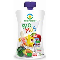 MUS ŚLIWKOWO - BANANOWO - JABŁKOWY BEZGLUTENOWY BIO 90 g - BIO FOOD