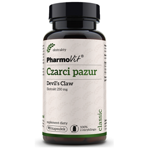 CZARCI PAZUR EKSTRAKT (250 mg) BEZGLUTENOWY 90 KAPSUŁEK - PHARMOVIT (CLASSIC)