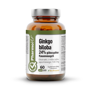 MIŁORZĄB JAPOŃSKI - GINKGO BILOBA (100 mg) BEZGLUTENOWY 60 KAPSUŁEK - PHARMOVIT (CLEAN LABEL)