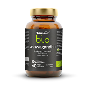 ASHWAGANDHA EKSTRAKT (250 mg) BEZGLUTENOWY BIO 60 KAPSUŁEK - PHARMOVIT