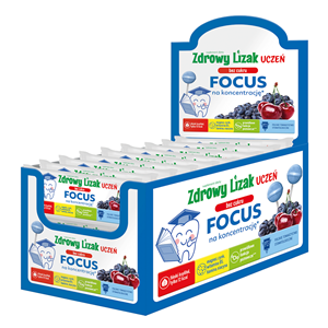 LIZAK O SMAKU WIŚNIA - JAGODA NA KONCENTRACJĘ BEZ CUKRU BEZGLUTENOWY 6 g - ZDROWY LIZAK (MNIAM MNIAM)