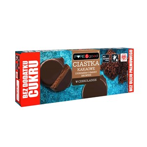 CIASTKA KAKAOWE Z KREMEM O SMAKU BROWNIE W CZEKOLADZIE DESEROWEJ BEZ DODATKU CUKRU 128 g - PURE&GOOD