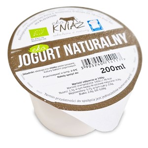 JOGURT NATURALNY 1,3 % BIO 200 ml - EKO KNIAŹ (NA ZAMÓWIENIE)