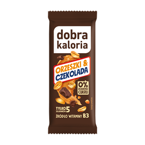 BATON DAKTYLOWY ORZESZKI & CZEKOLADA BEZ DODATKU CUKRU 35 g - DOBRA KALORIA