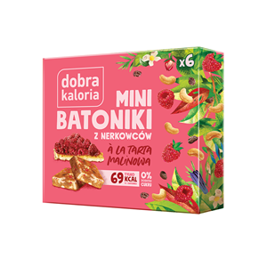 BATONIKI MINI Z NERKOWCÓW A'LA TARTA MALINOWA (6 x 17 g) 102 g - DOBRA KALORIA