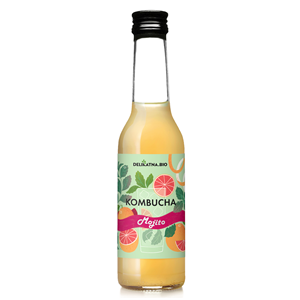 KOMBUCHA KOKTAJLOWA MOJITO MIĘTOWA O SMAKU GREJPFRUTA BIO 270 ml - DELIKATNA