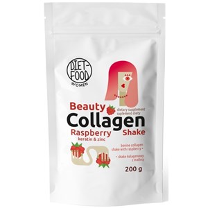 SHAKE KOLAGENOWY Z KERATYNĄ, CYNKIEM I MALINĄ 200 g - DIET-FOOD (WOMEN)