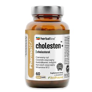 KAPSUŁKI NA PRAWIDŁOWY POZIOM CHOLESTEROLU (CHOLESTEN+) BEZGLUTENOWE 60 szt. - PHARMOVIT (HERBALLINE)