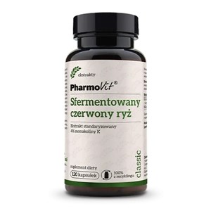 SFERMENTOWANY CZERWONY RYŻ EKSTRAKT BEZGLUTENOWY 120 KAPSUŁEK - PHARMOVIT (CLASSIC)