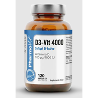 WITAMINA D3-VIT 100 µg (4000 j.m) BEZGLUTENOWA 120 KAPSUŁEK - PHARMOVIT (CLEAN LABEL)