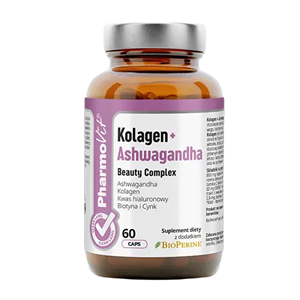 KOLAGEN + ASHWAGANDHA BEAUTY COMPLEX BEZGLUTENOWE 60 KAPSUŁEK - PHARMOVIT (CLEAN LABEL)