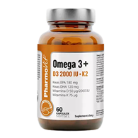 OMEGA-3 + WITAMINY D3 + K2 BEZGLUTENOWE 60 KAPSUŁEK - PHARMOVIT (CLEAN LABEL)